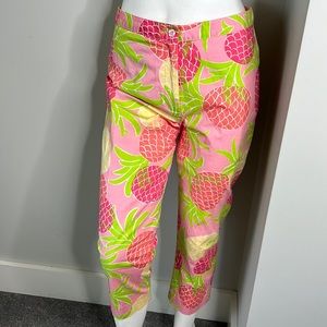 Lilly Pulitzer Pink Tropical Pineapple Capri Pants